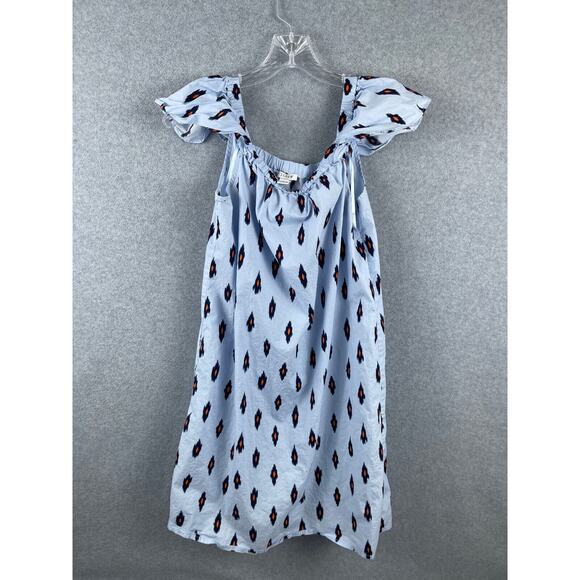 J Crew A Line Dress Women's S Light Blue Animal Print Sleeveless Knee Length - Picture 1 of 10